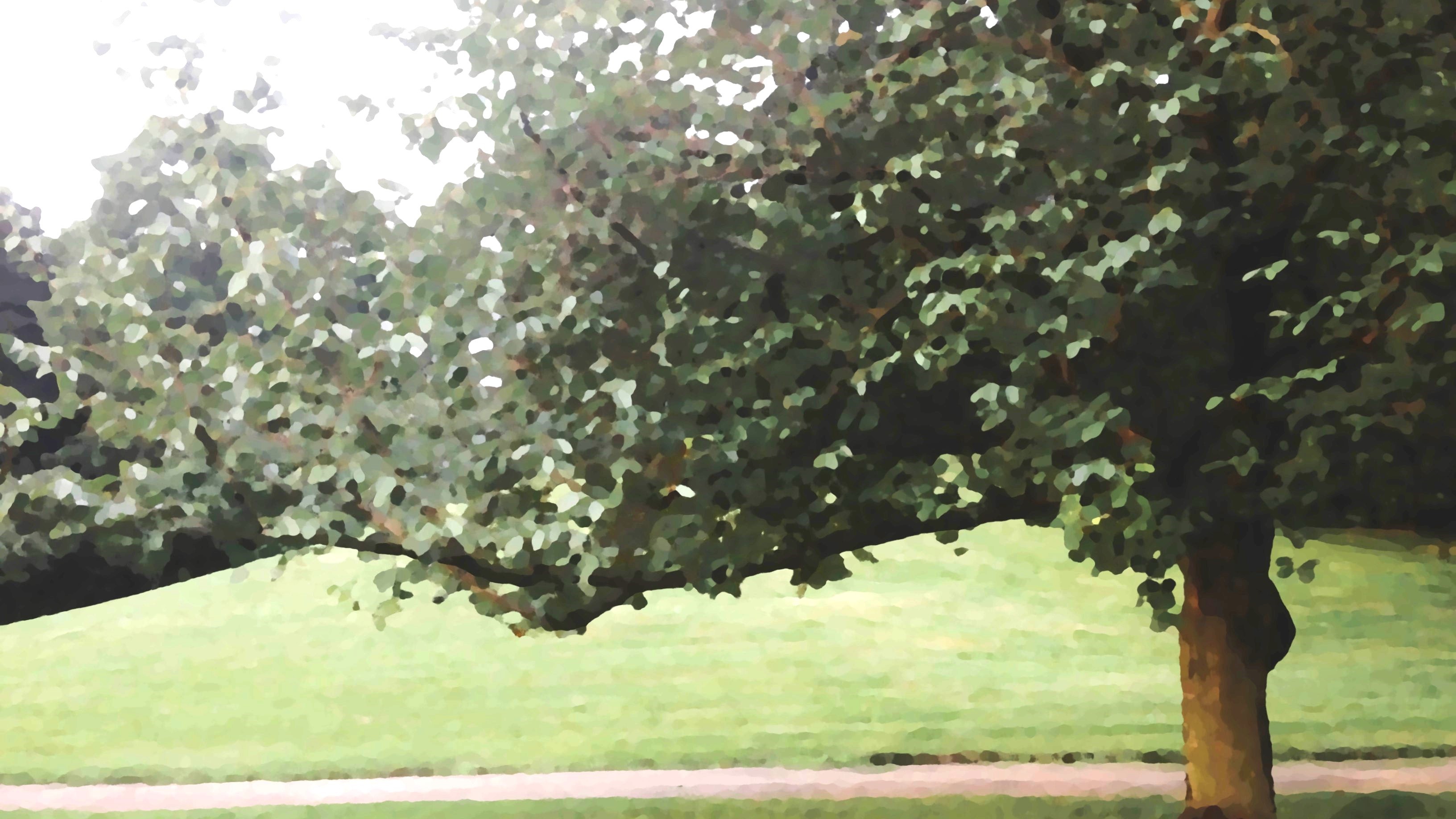 Gemaltes Bild von einem Kirschbaum